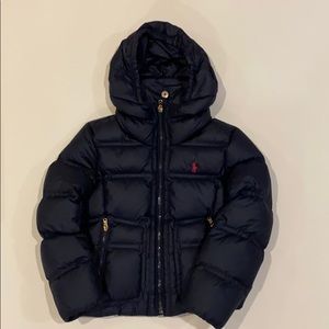 Girls Ralph Lauren Navy Coat Size 7